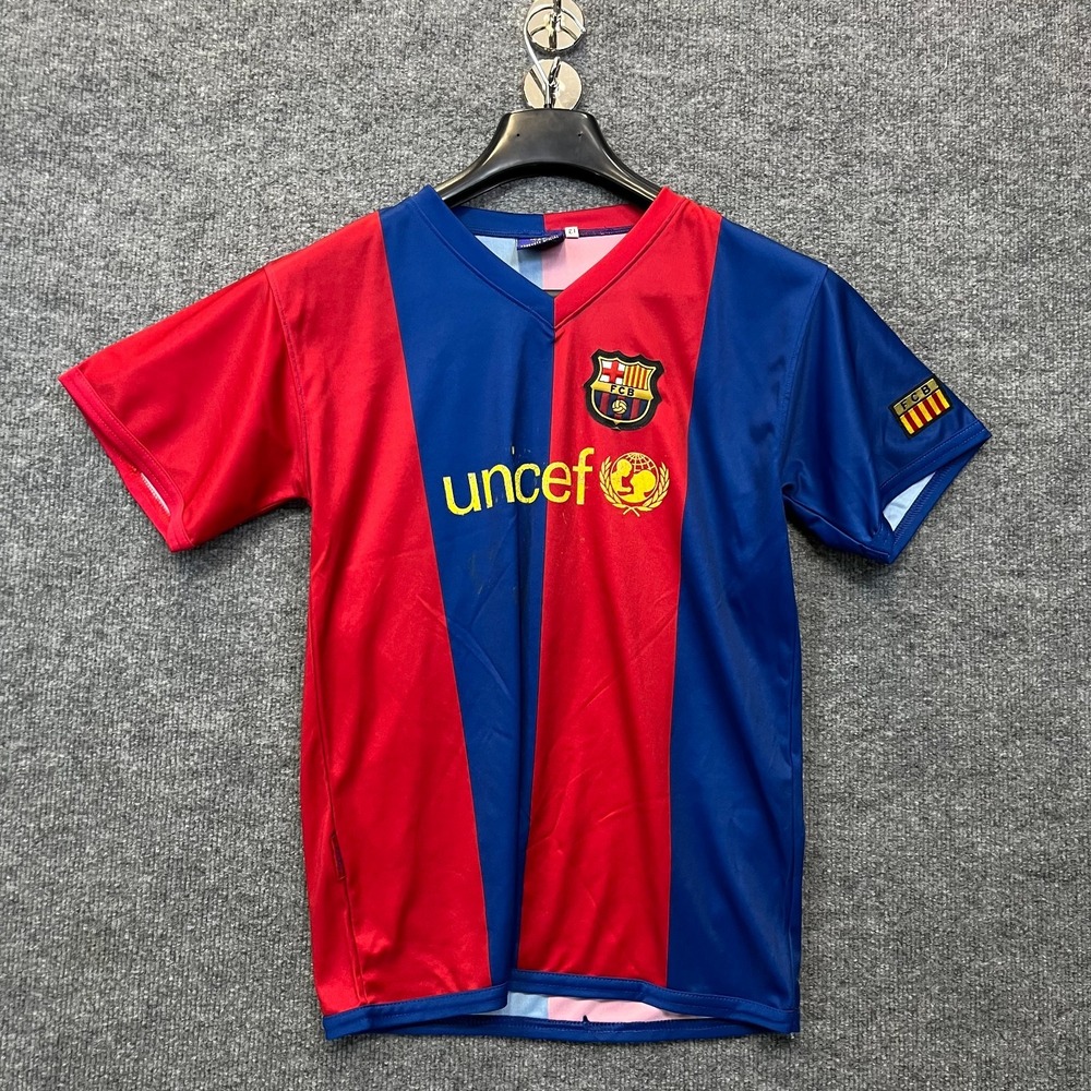 FC Barcelona 2006-07 Home Jersey Unicef Ronaldinho #10 Youth Football Shirt - 12
